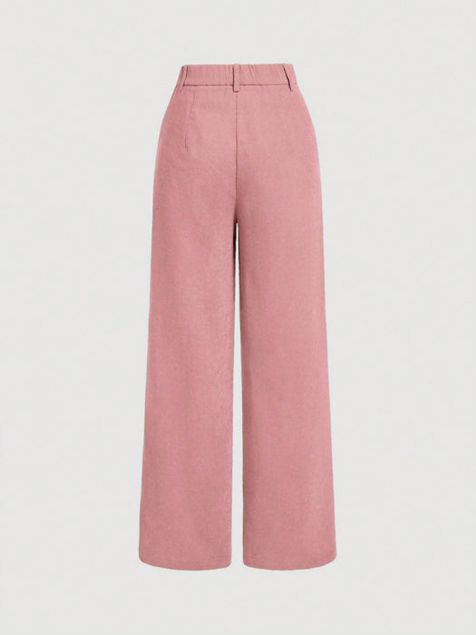 Pantalón recto con doble bolsillo en verde menta para mujer, para otoño e invierno