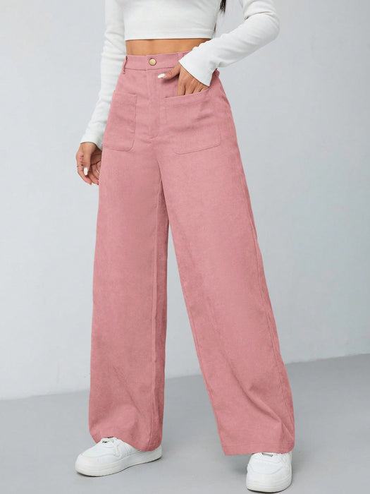 Pantalón recto con doble bolsillo en verde menta para mujer, para otoño e invierno