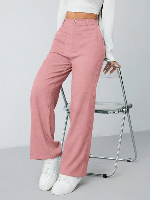 Pantalón recto con doble bolsillo en verde menta para mujer, para otoño e invierno