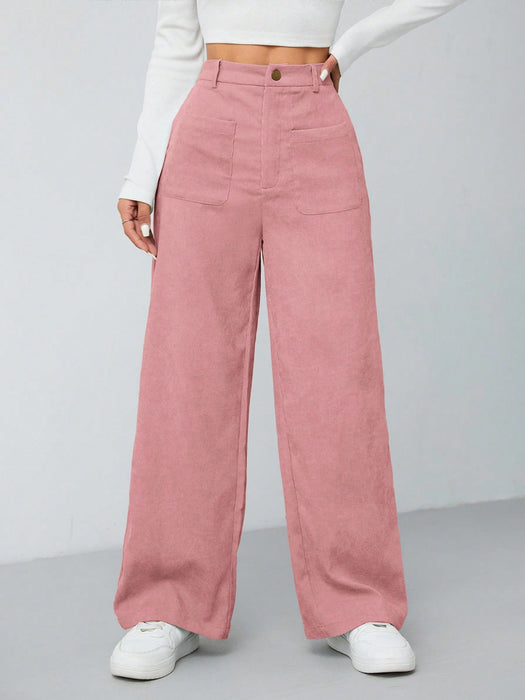 Pantalón recto con doble bolsillo en verde menta para mujer, para otoño e invierno