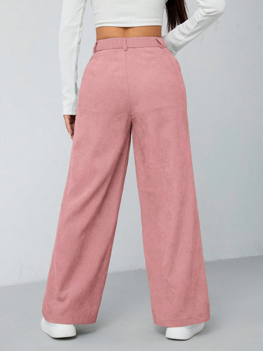 Pantalón recto con doble bolsillo en verde menta para mujer, para otoño e invierno