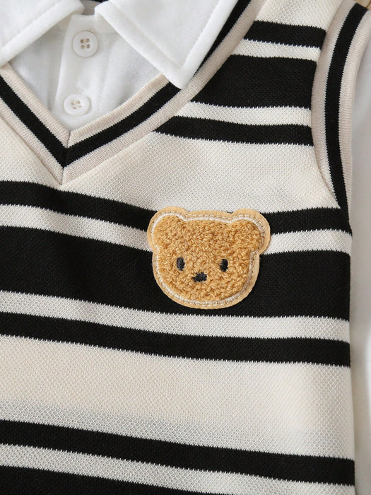 SHEIN Playful Pals Conjunto de 3 piezas de ropa para bebé niño