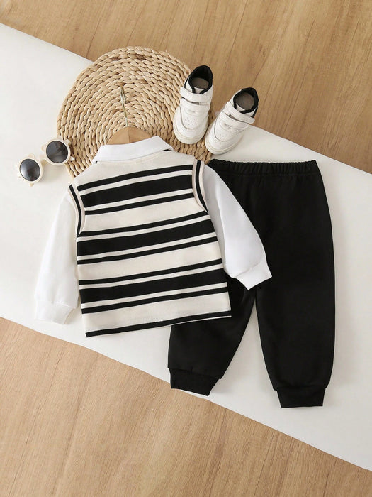 SHEIN Playful Pals Conjunto de 3 piezas de ropa para bebé niño