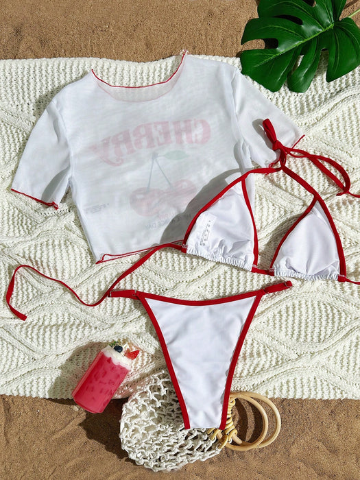 SHEIN Swim Camisetas de protección solar para mujer