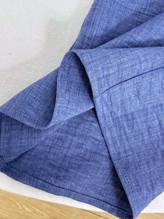 SHEIN Pantalones azules informales texturizados de corte holgado para niñas