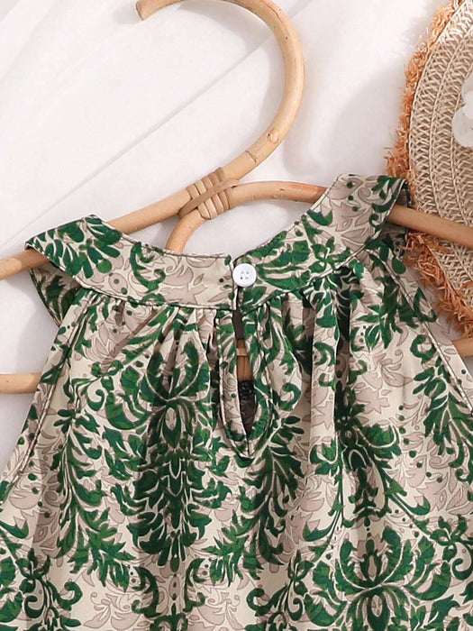 SHEIN Conjunto de camiseta sin mangas y shorts estampados para niñas