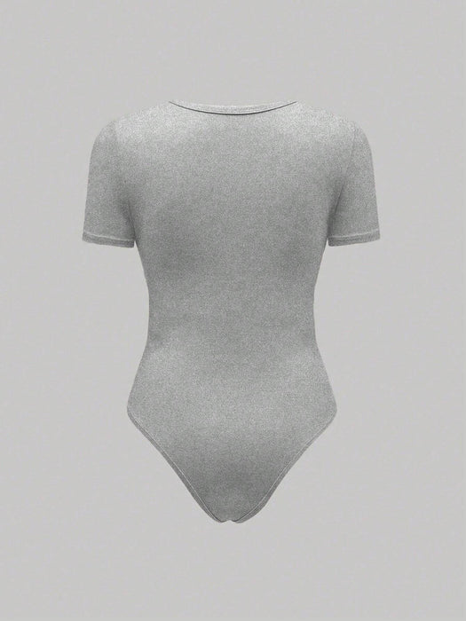SHEIN Unity Body De Manga Corta Y Cuello Redondo De Color Sólido