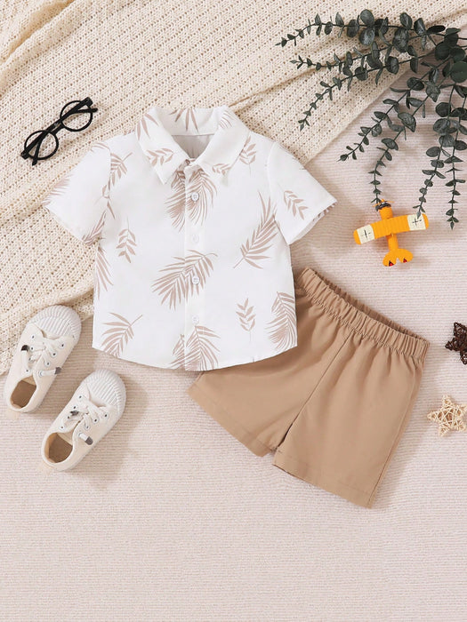 SHEIN Vintaside Kids Conjunto De Camisa De Manga Corta Y Pantalones