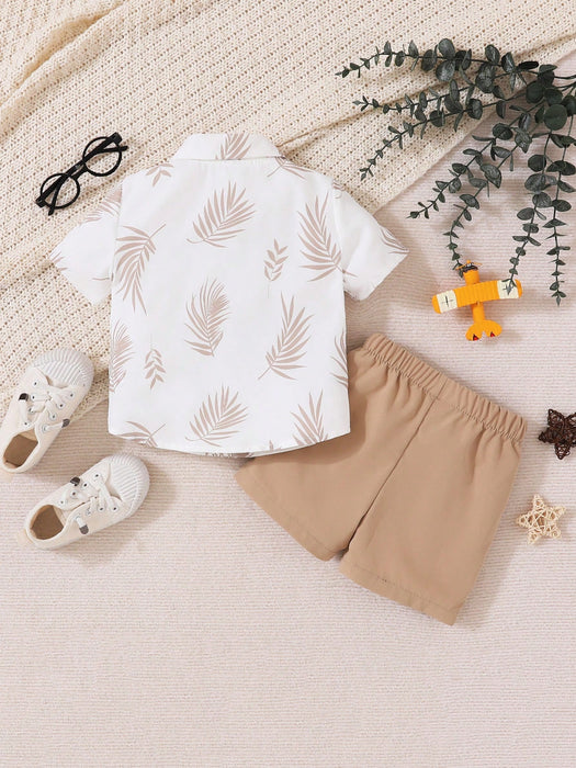 SHEIN Vintaside Kids Conjunto De Camisa De Manga Corta Y Pantalones