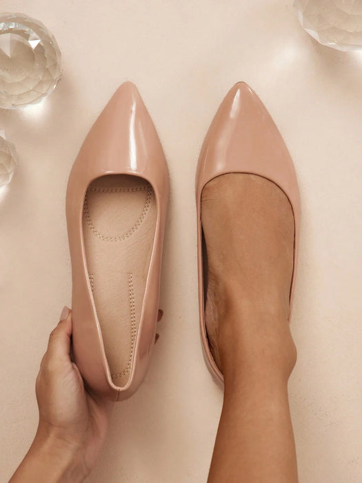 SHUZIA zapatos planos tipo bailarina de puntera cerrada y punta puntiaguda