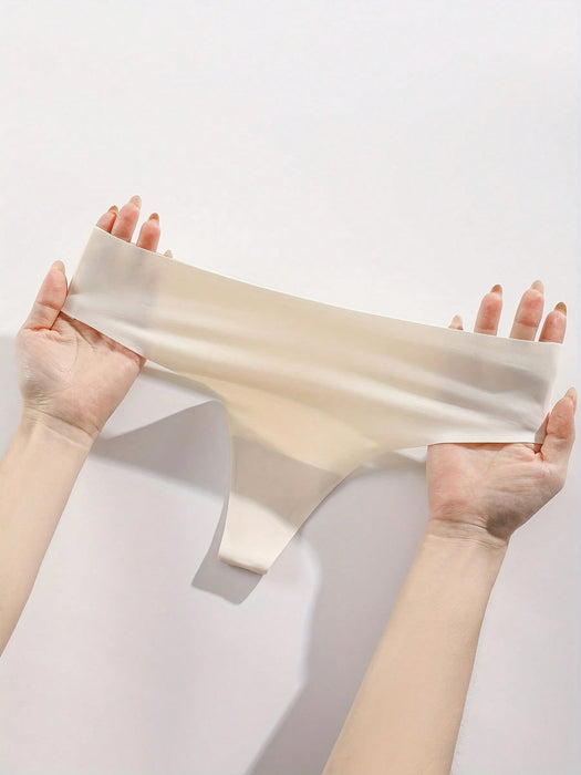 SHEIN SQPVEH Paquete de 7 bragas tanga sexys de color liso para mujer