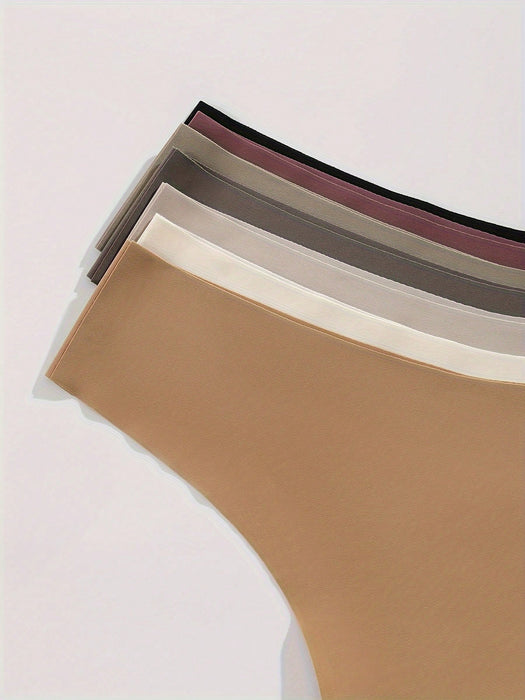 SHEIN SQPVEH Paquete de 7 bragas tanga sexys de color liso para mujer