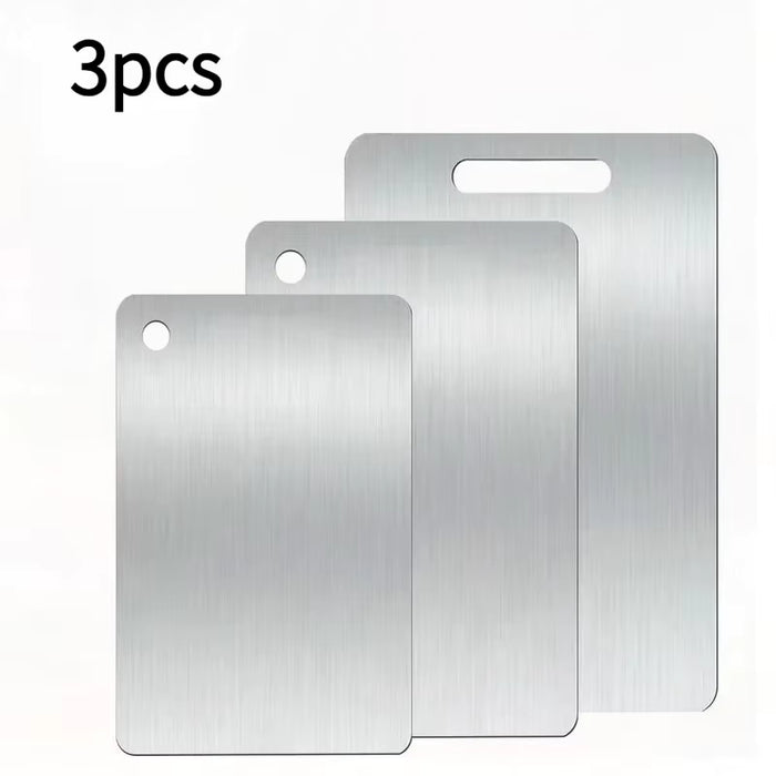 Juego de 3 tablas de cocina de acero inoxidable, ligeras, sin BPA
