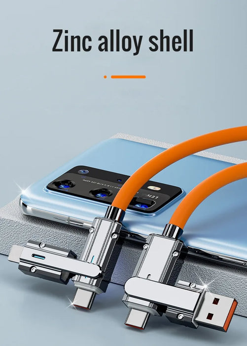 Cable USB-C a USB-C 2 en 2, carga rápida de 66 W, USB-C a USB-C a Lightning