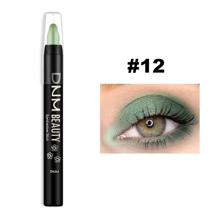 1 pcs Lápiz de sombra de ojos marrón rojizo metálico, resistente al agua, de larga duración, con brillo y pigmentación alta