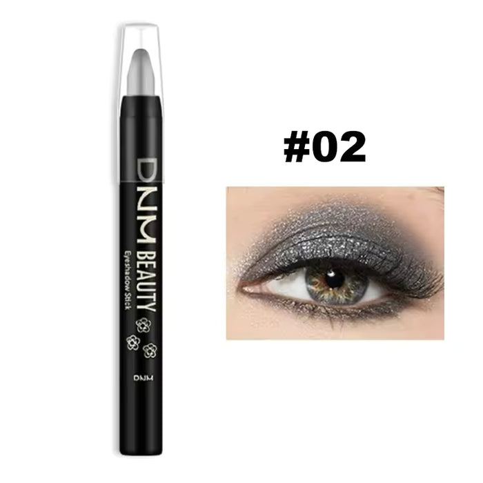 1 pcs Lápiz de sombra de ojos marrón rojizo metálico, resistente al agua, de larga duración, con brillo y pigmentación alta