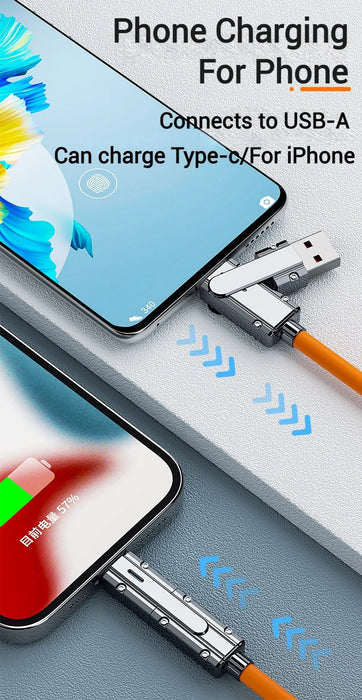 Cable USB-C a USB-C 2 en 2, carga rápida de 66 W, USB-C a USB-C a Lightning