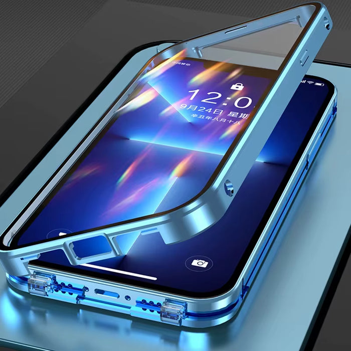 Funda de teléfono con cierre magnético de metal y protección total de 360° para iPhone 13 PRO MAX