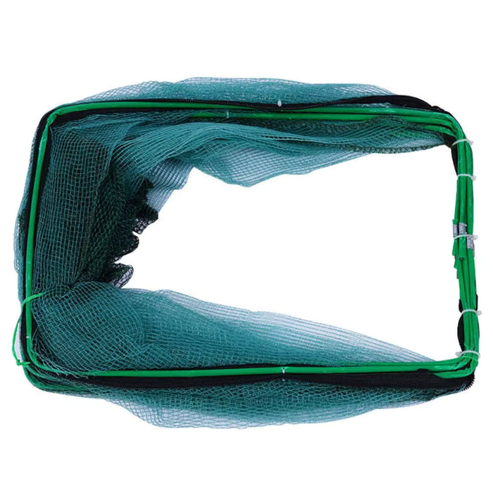 Red de pesca plegable y duradera de 8 agujeros verde de nailon de 40cm de diametro