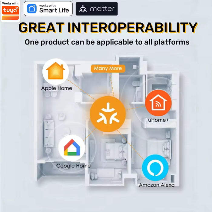 Mini enchufe inteligente Matter WiFi de 10 A con temporizador para EE. UU