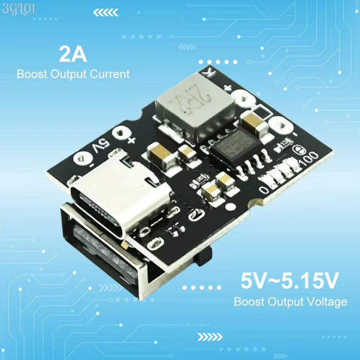 Módulo integrado de carga y descarga de 5 V 2 A con entrada tipo C