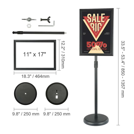 Soporte para letreros de pedestal SW-02 – Letrero de piso de alta resistencia