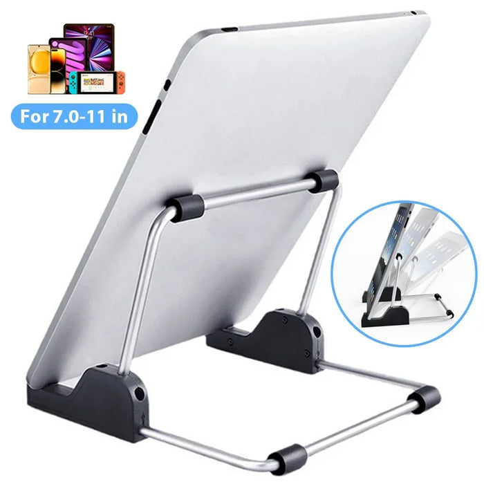Soporte para tableta, soporte universal plegable de aluminio súper ligero, accesorios ajustables para tabletas de 7 a 11 pulgadas