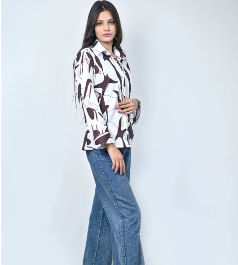 Camisa casual moderna estampada para mujer