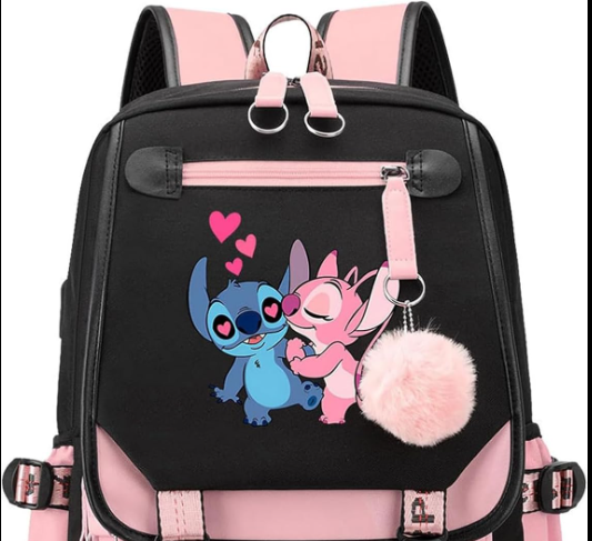 Mochila de moda estilo anime de stitch cosplay para portátil de niños
