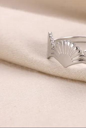 Anillo triple de concha marina, para mujeres