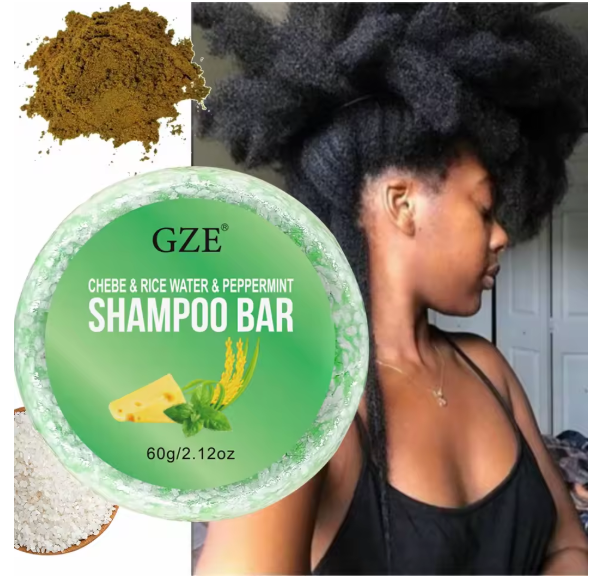 Jabón sólido de champú GZE Chebe, menta para espesar y fortalecer el cabello