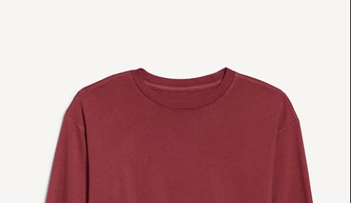 OLD NAVY Camiseta manga larga vintage de cuello redondo