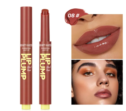 Labial Beauty Glazed, brillante y jugoso, para labios voluminosos e hidratantes