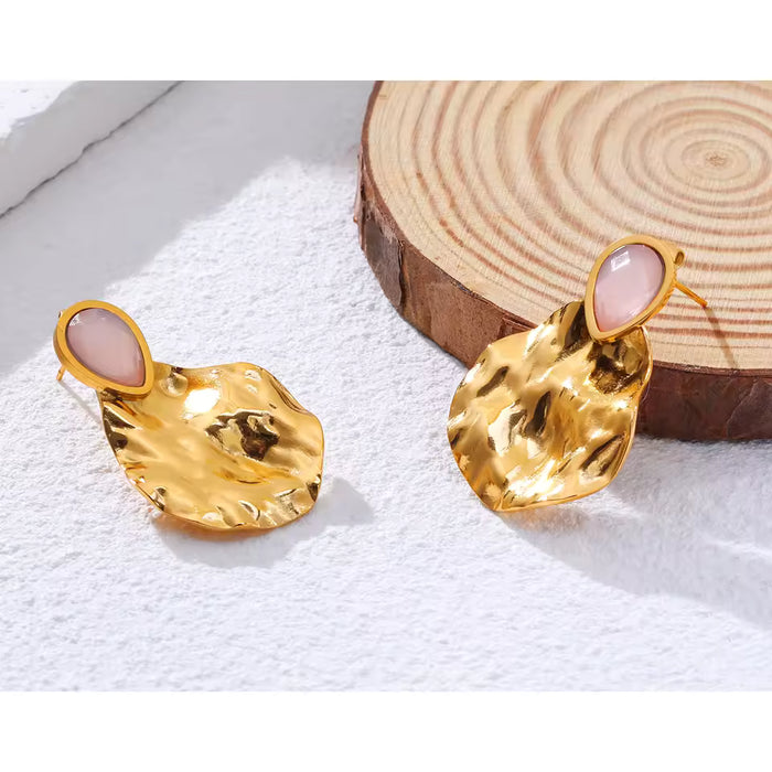 Pendientes colgantes irregulares de acero inoxidable