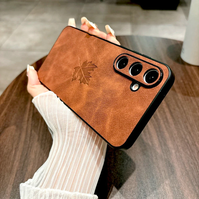 Funda de cuero retro para Samsung Galaxy S25
