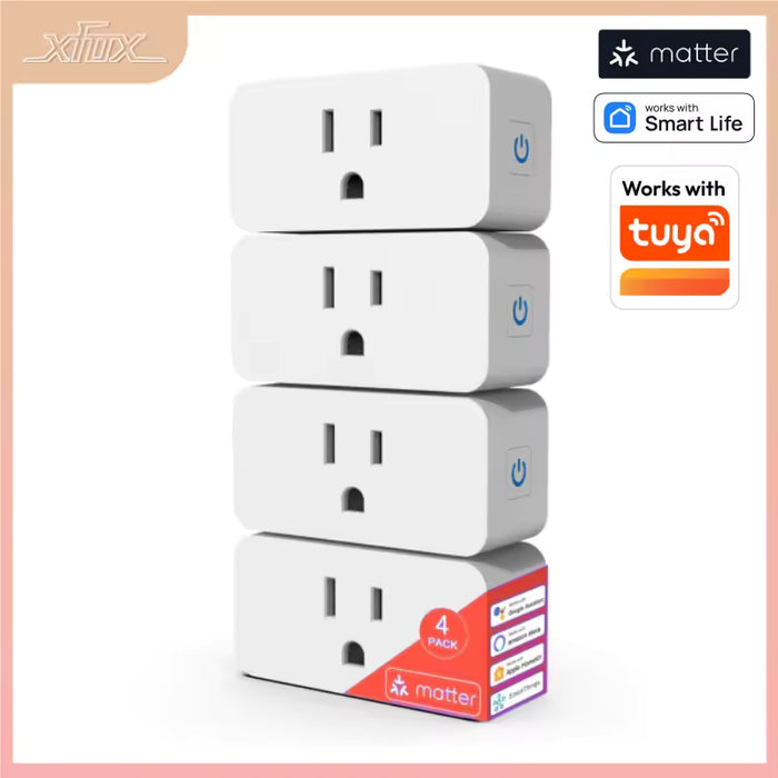 Mini enchufe inteligente Matter WiFi de 10 A con temporizador para EE. UU