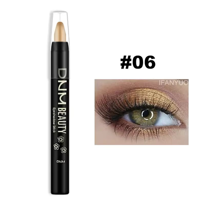 1 pcs Lápiz de sombra de ojos marrón rojizo metálico, resistente al agua, de larga duración, con brillo y pigmentación alta