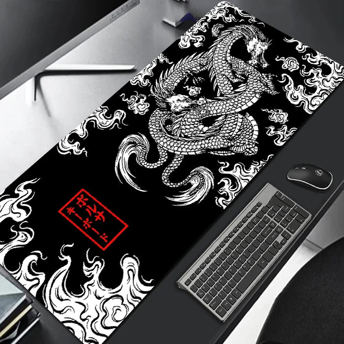 Alfombrilla de ratón para juegos con diseño de dragón japonés
