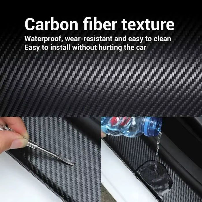 Cinta adhesivo de fibra de carbono para coche, tira protectora para umbral de coche