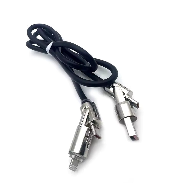 Cable de datos 4 en 1 de 240W con carga súper rápida de silicona líquida y aleación de aluminio