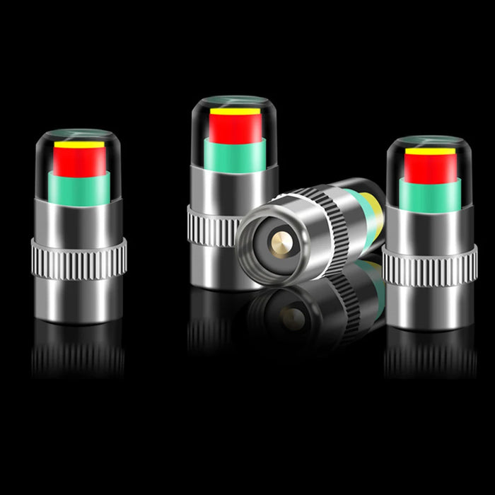 Kit de 4 sensores de presión de neumáticos con indicador de presión de válvula de 36 PSI