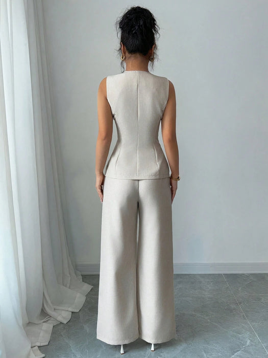 SHEIN Selianne Conjunto de 2 piezas elegante estilo francés