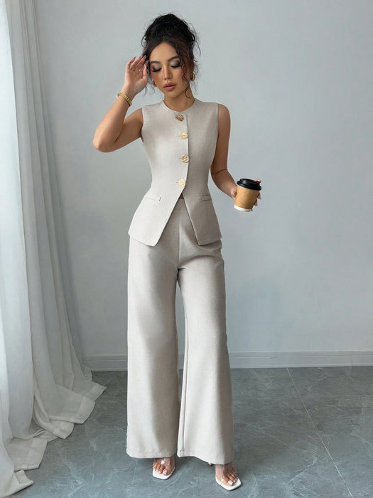 SHEIN Selianne Conjunto de 2 piezas elegante estilo francés
