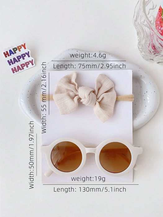 Set de 2 piezas de accesorios para el cabello de niñas: Gomas para el cabello y Gafas