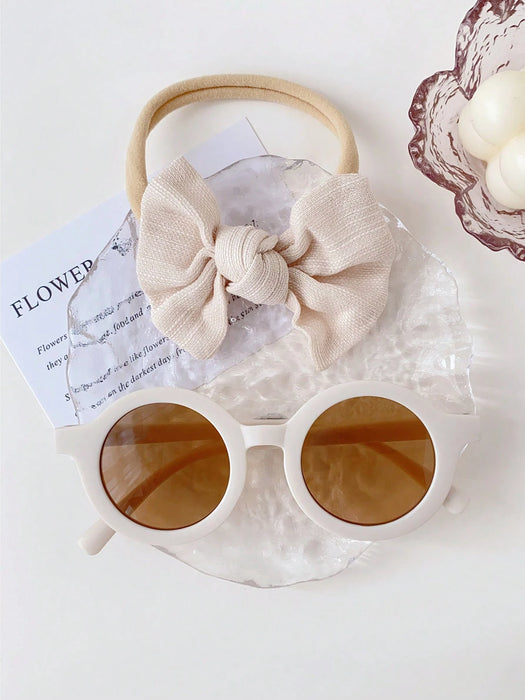 Set de 2 piezas de accesorios para el cabello de niñas: Gomas para el cabello y Gafas