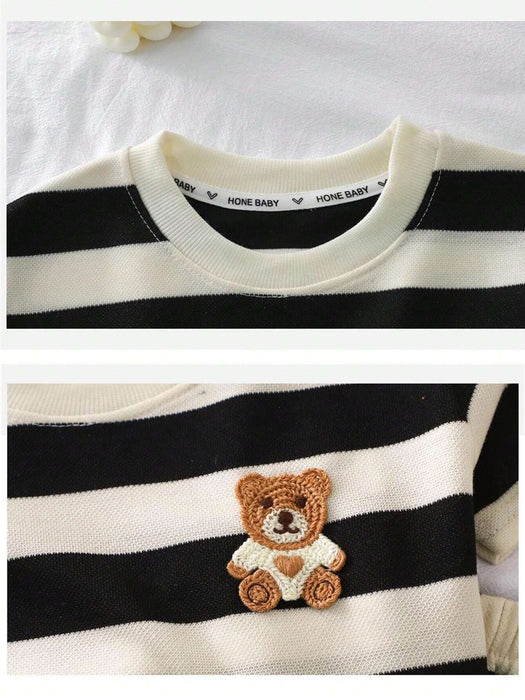 SHEIN Set de 2 piezas de ropa de verano a rayas para niños
