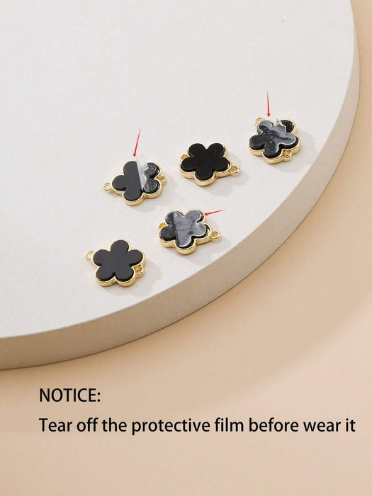 Set de 2 pulseras con trébol de la suerte en blanco y negro, diseño clásico de moda