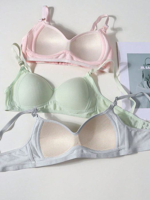 SHEIN Set de 6 sujetadores acanalados minimalistas y cómodos para niñas adolescentes
