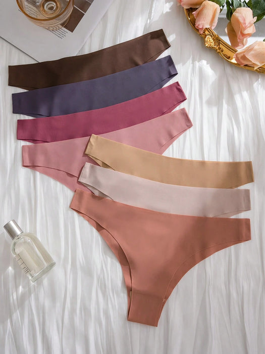 SHEIN Set de 7 bragas sin costuras invisibles y sexys para mujeres