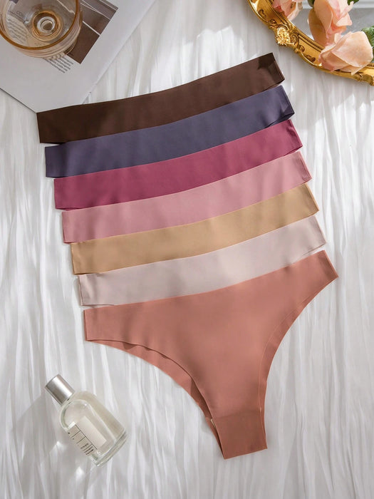 SHEIN Set de 7 bragas sin costuras invisibles y sexys para mujeres